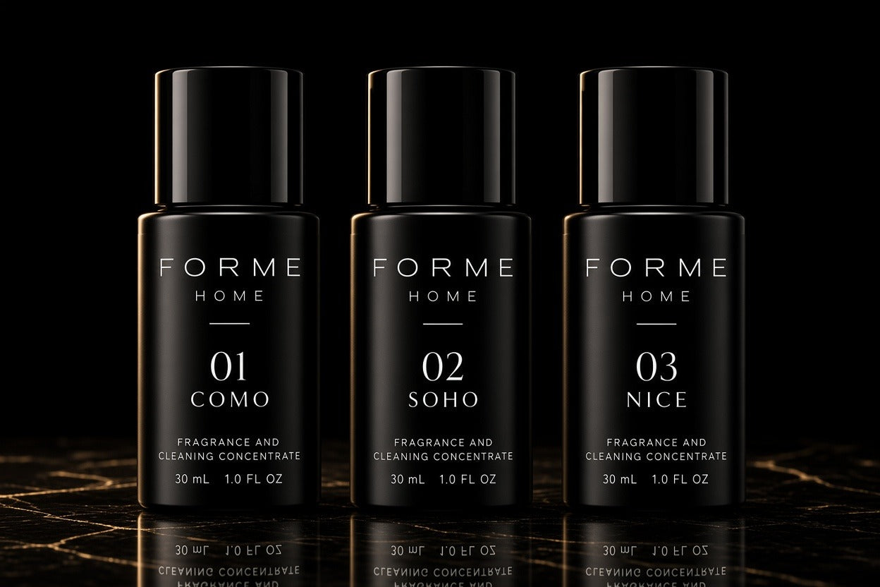FORME HOME 01 COMO, 02 SOHO and 03 NICE concentrates on black marble
